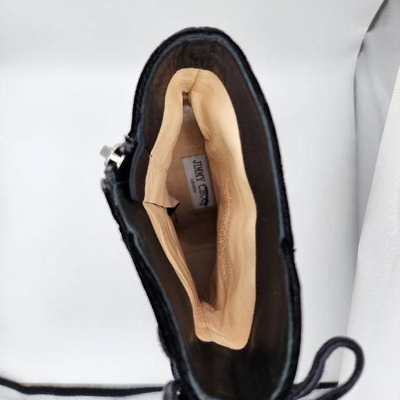 Jimmy Choo Black and Green velvet booties size 42 (US size 10.5) - Picture 4 of 4